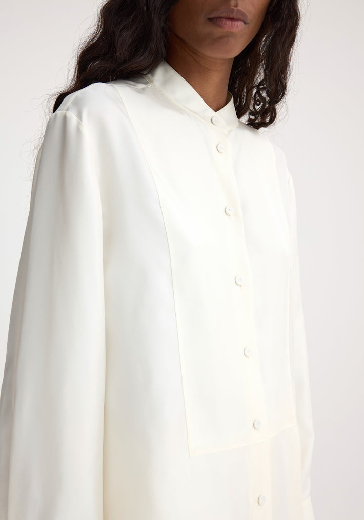 Silk tuxedo shirt | cream