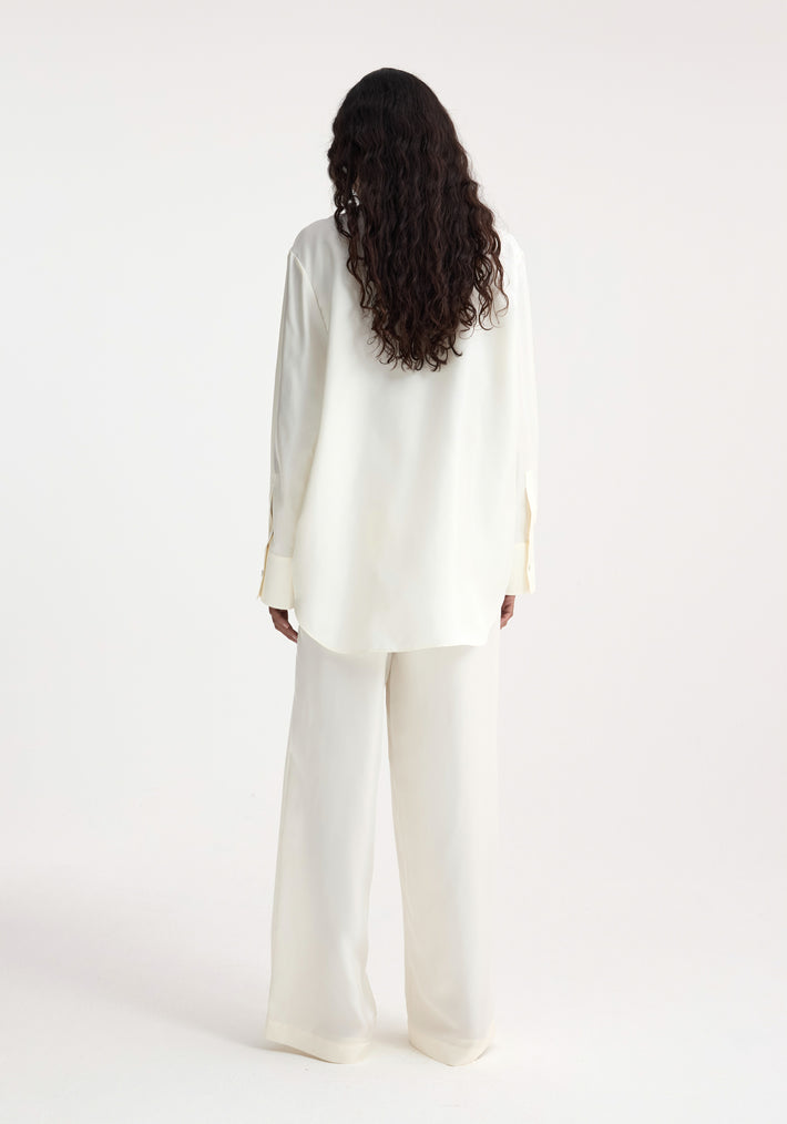 Silk tuxedo shirt | cream