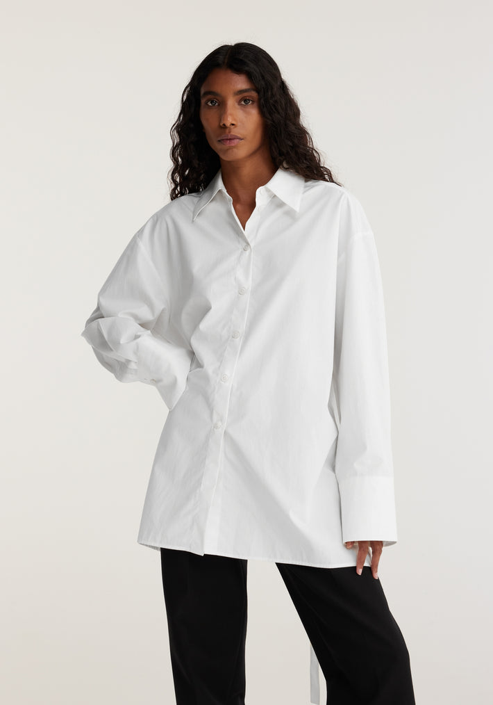 Deconstructed poplin shirt | optic white