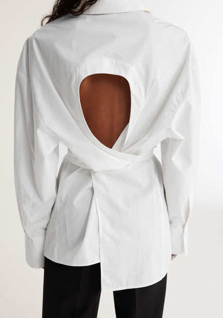 Deconstructed poplin shirt | optic white