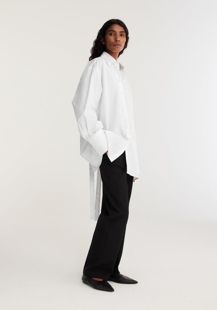 Deconstructed poplin shirt | optic white