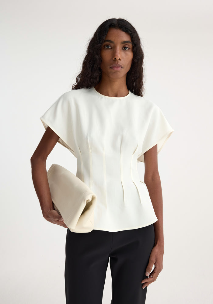 Sculptural waisted top | off white