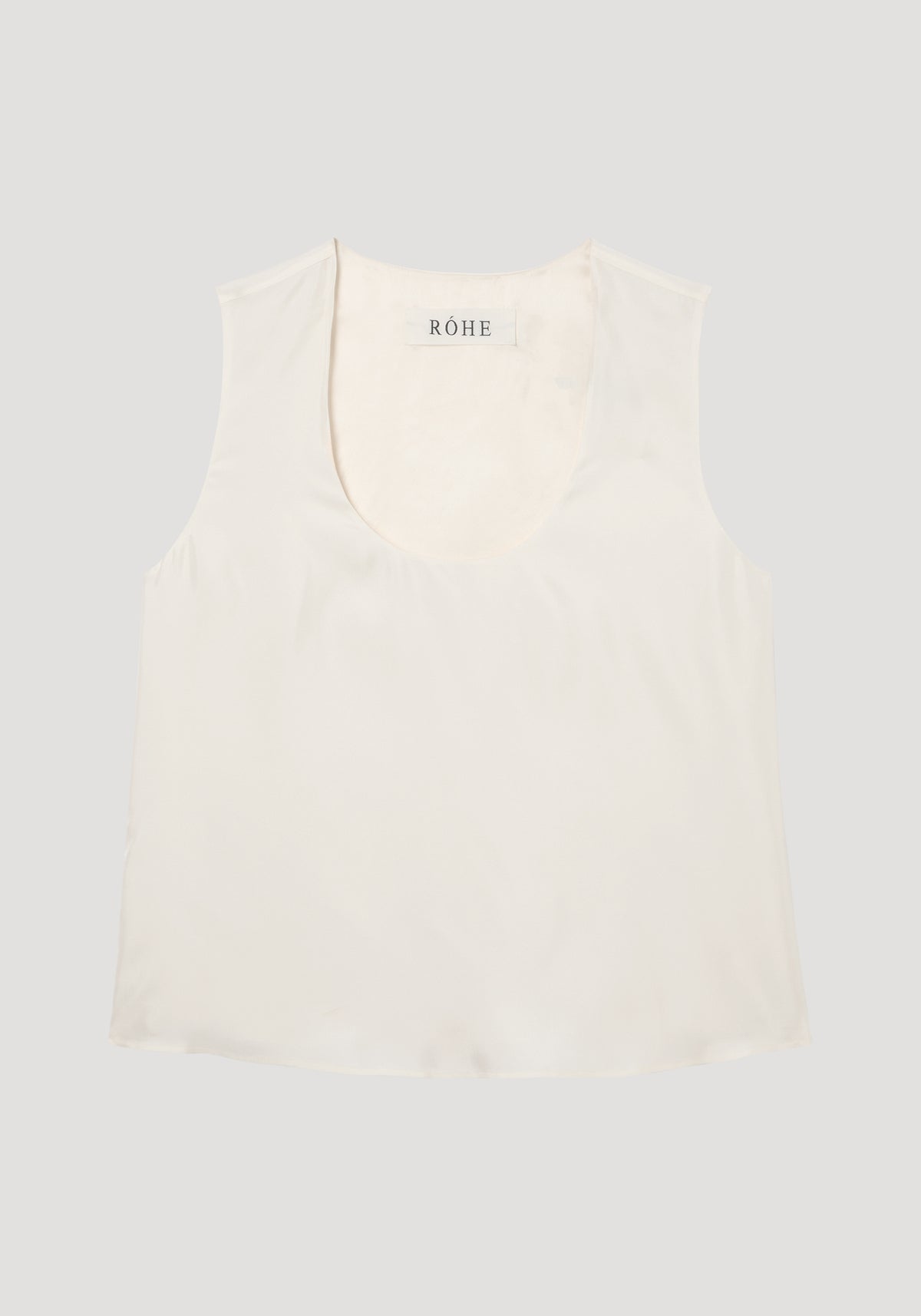 Scoop-neck silk top | cream