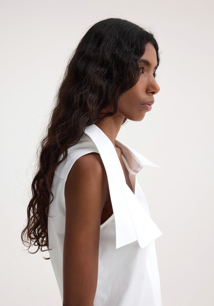 Deconstructed off-shoulder top | optic white