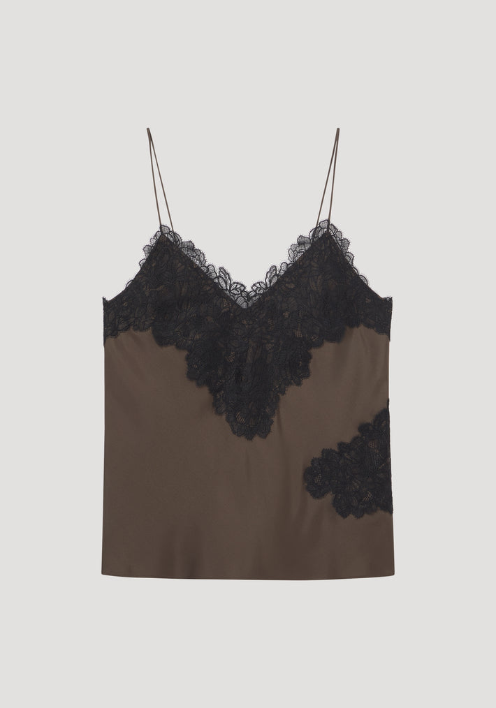 Lace silk camisole | earth