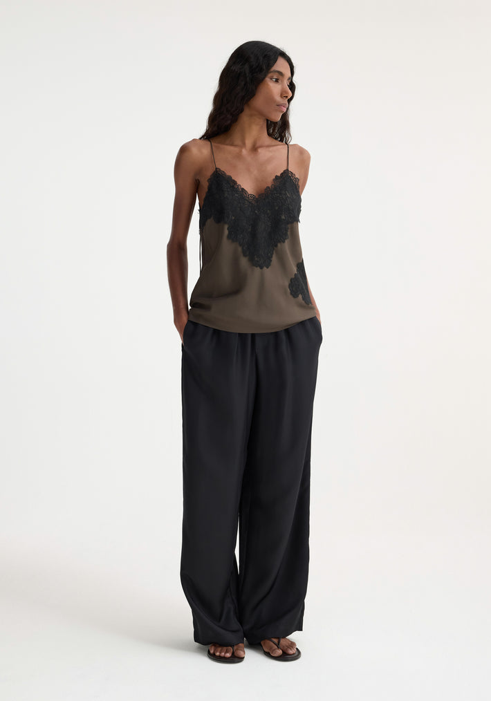 Lace silk camisole | earth