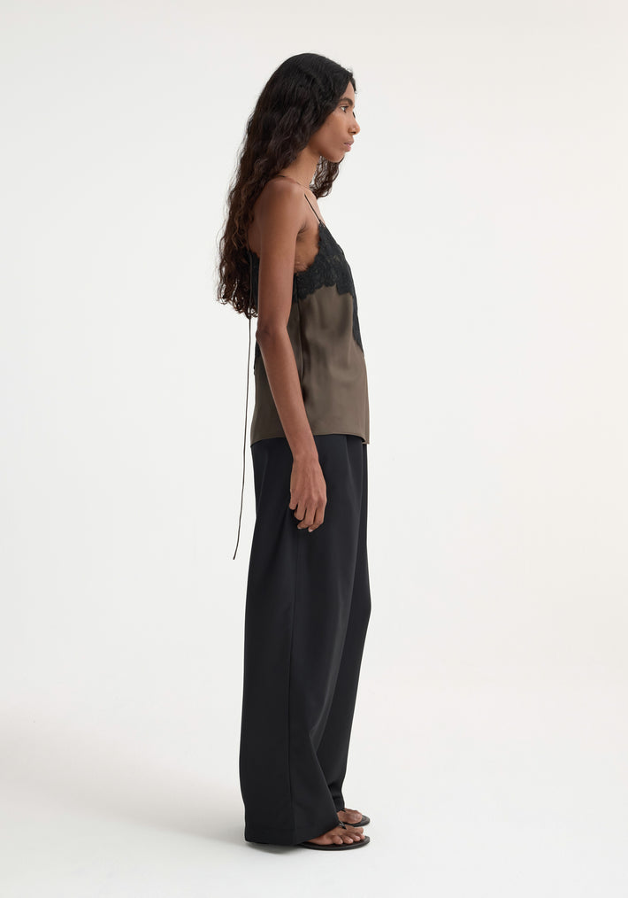 Lace silk camisole | earth