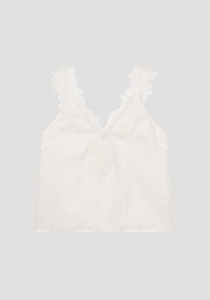 Silk lace camisole top | cream