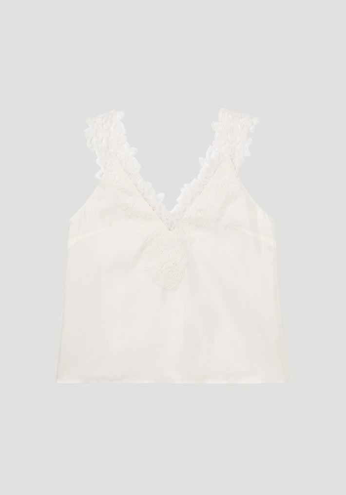 Silk lace camisole top | cream