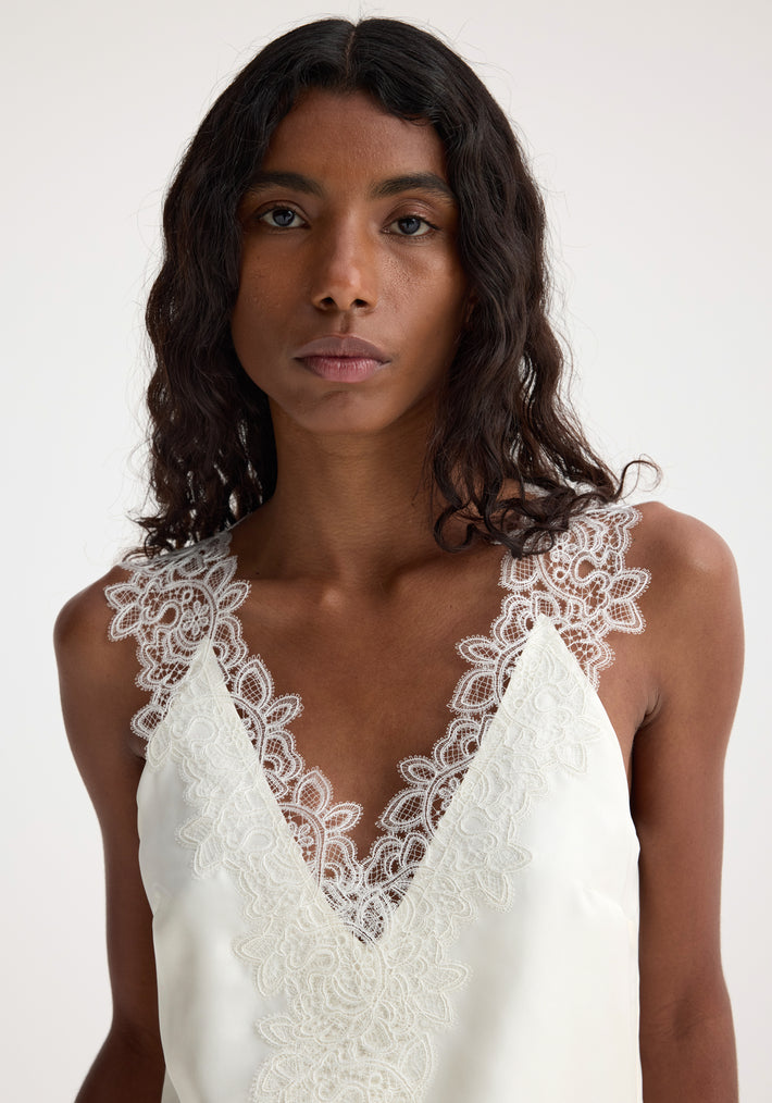 Silk lace camisole top | cream