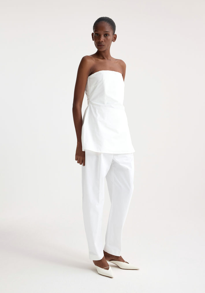 Sculptural cotton top | optic white