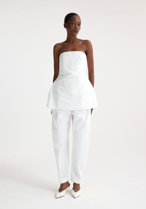 Sculptural cotton top | optic white