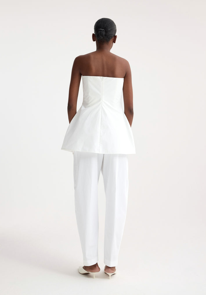 Sculptural cotton top | optic white