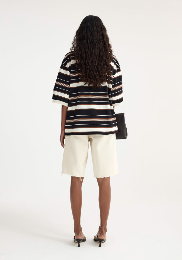 Striped oversized polo | block stripe