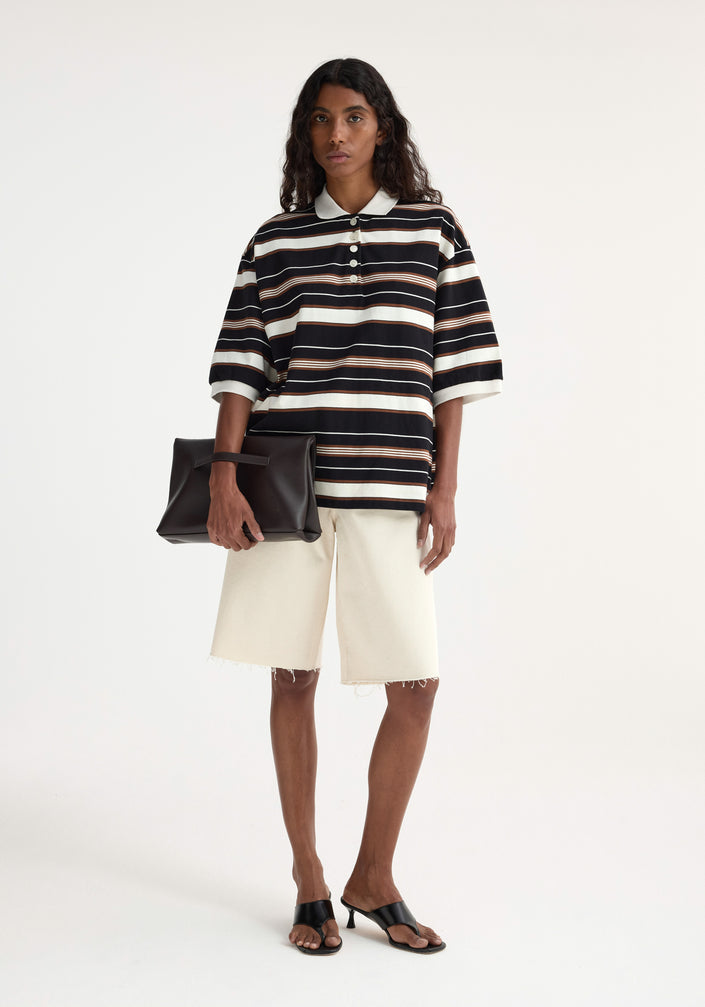 Striped oversized polo | block stripe