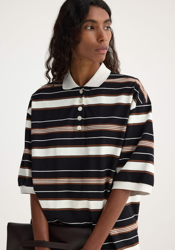 Striped oversized polo | block stripe