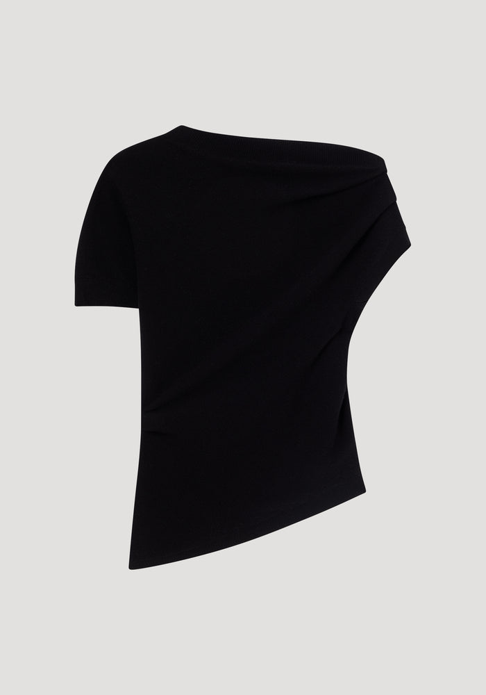 Deconstructed knitted top | black