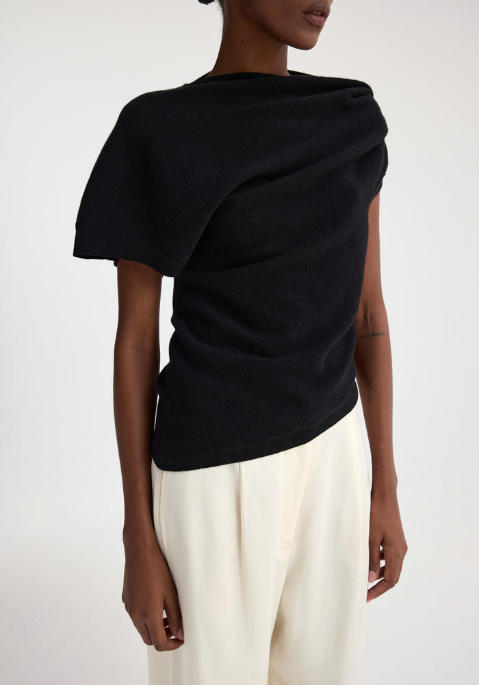 Deconstructed knitted top | black