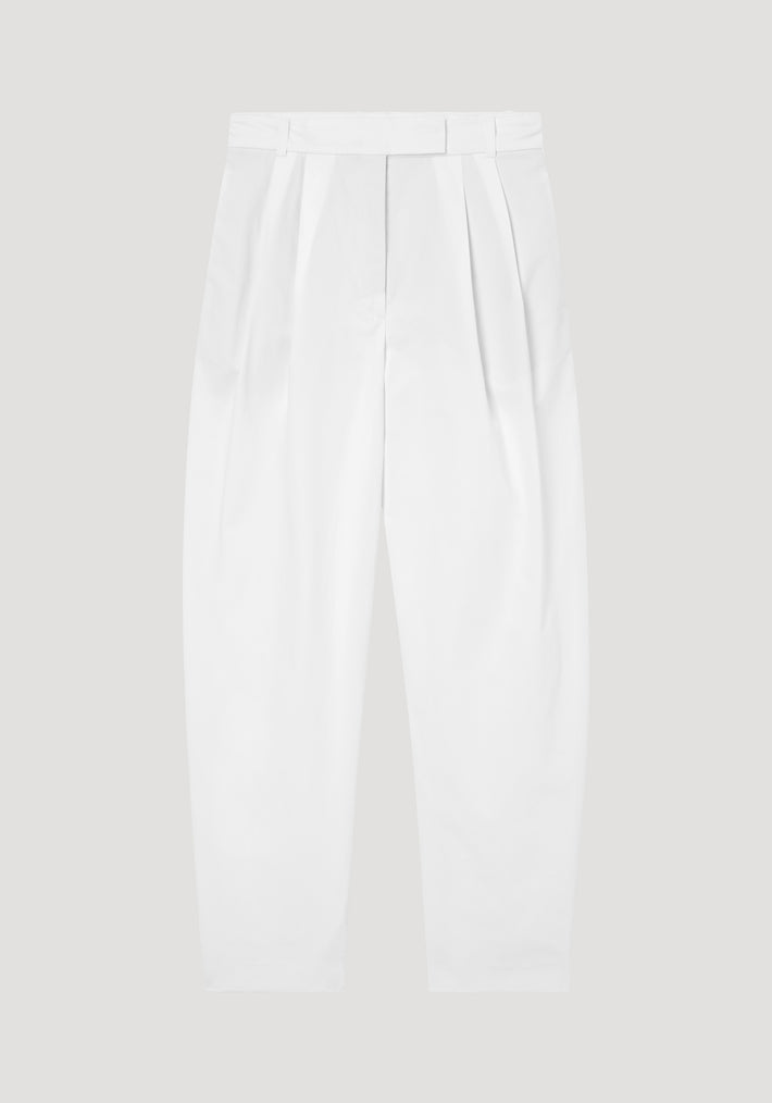 Rounded leg cotton trousers | optic white