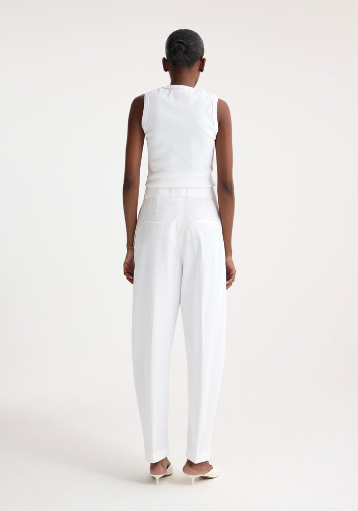 Rounded leg cotton trousers | optic white