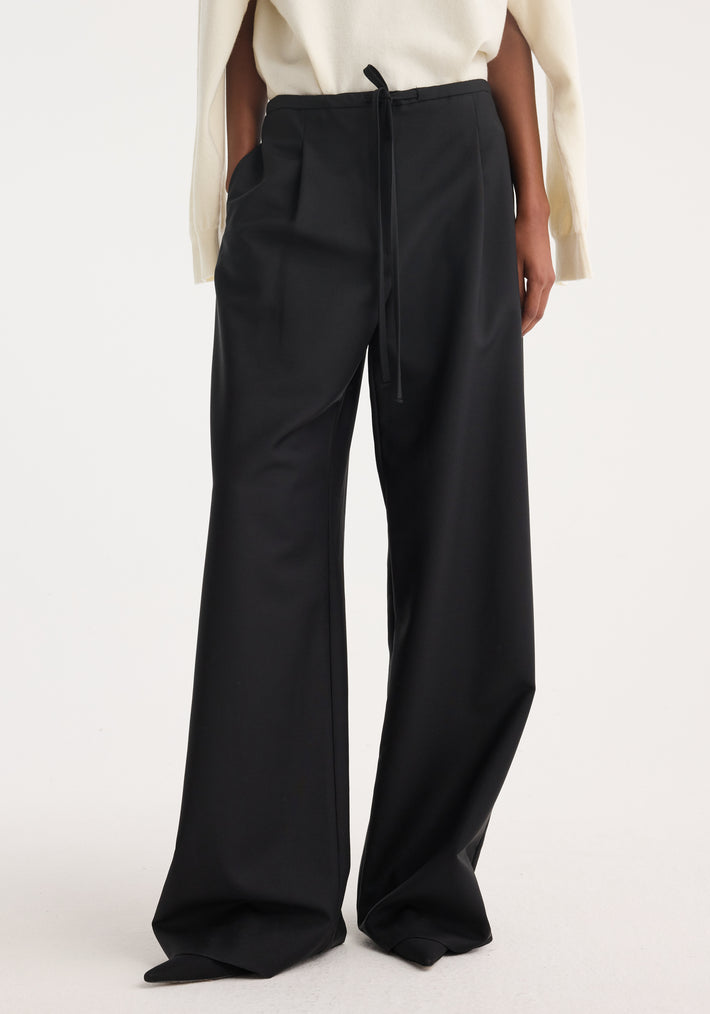 Relaxed drawstring trousers | black