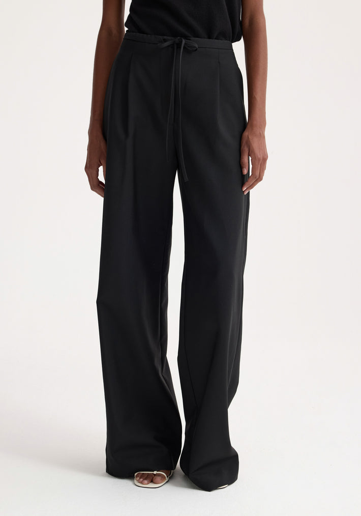 Relaxed drawstring trousers | black