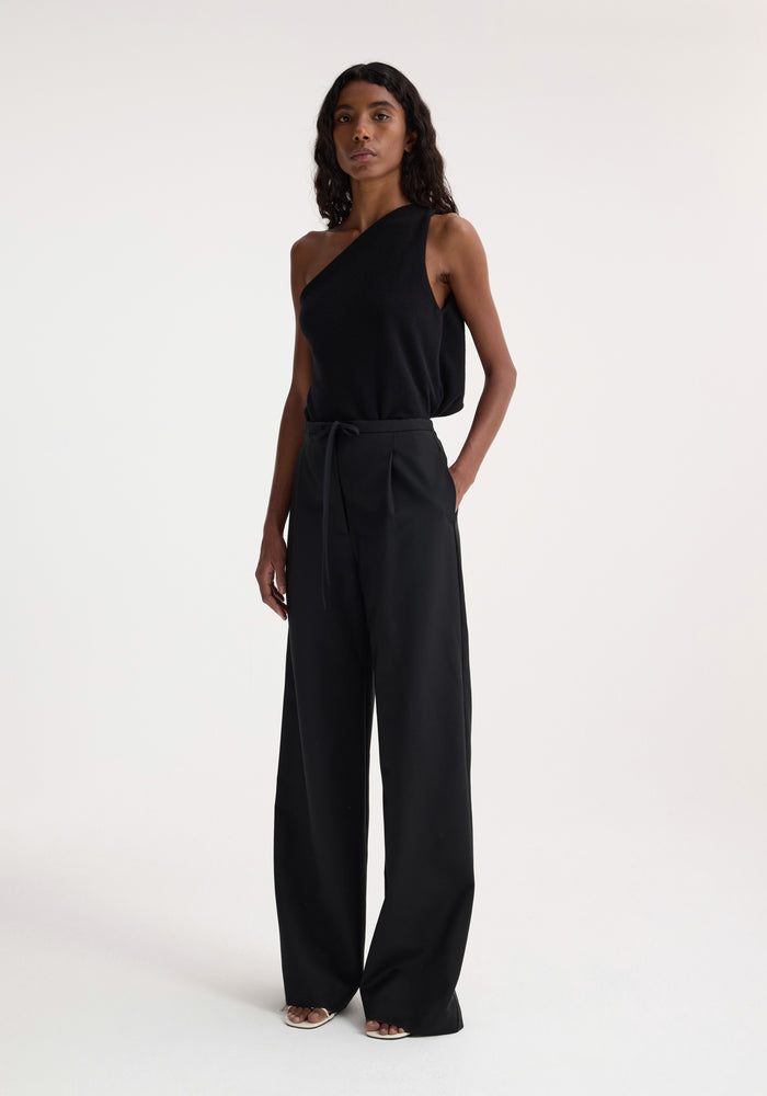 Relaxed drawstring trousers | black