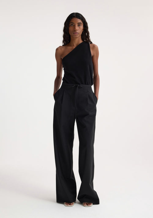 Relaxed drawstring trousers | black