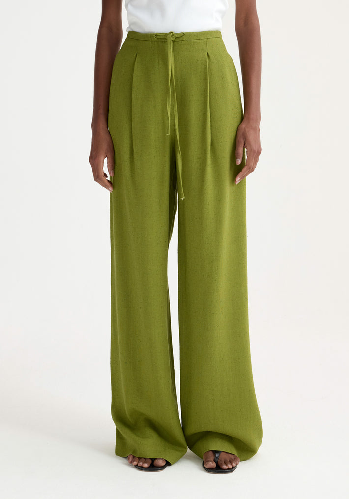 Relaxed drawstring trousers | garden green