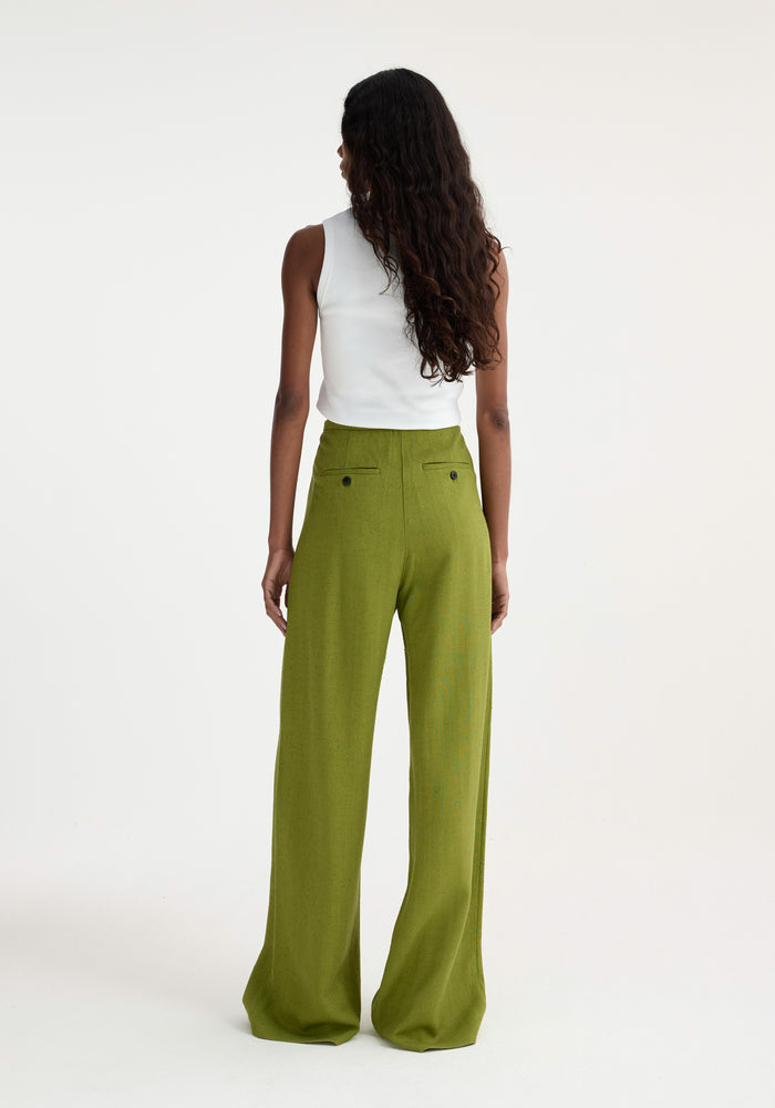 Relaxed drawstring trousers | garden green