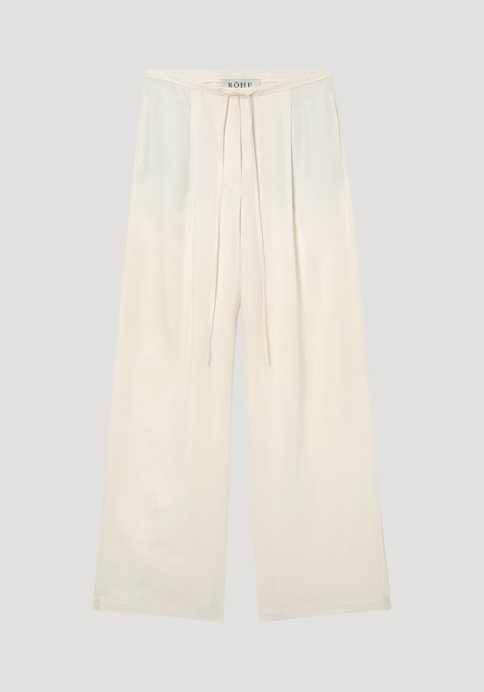 Relaxed drawstring trousers | pearl