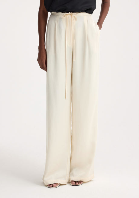 Relaxed drawstring trousers | pearl