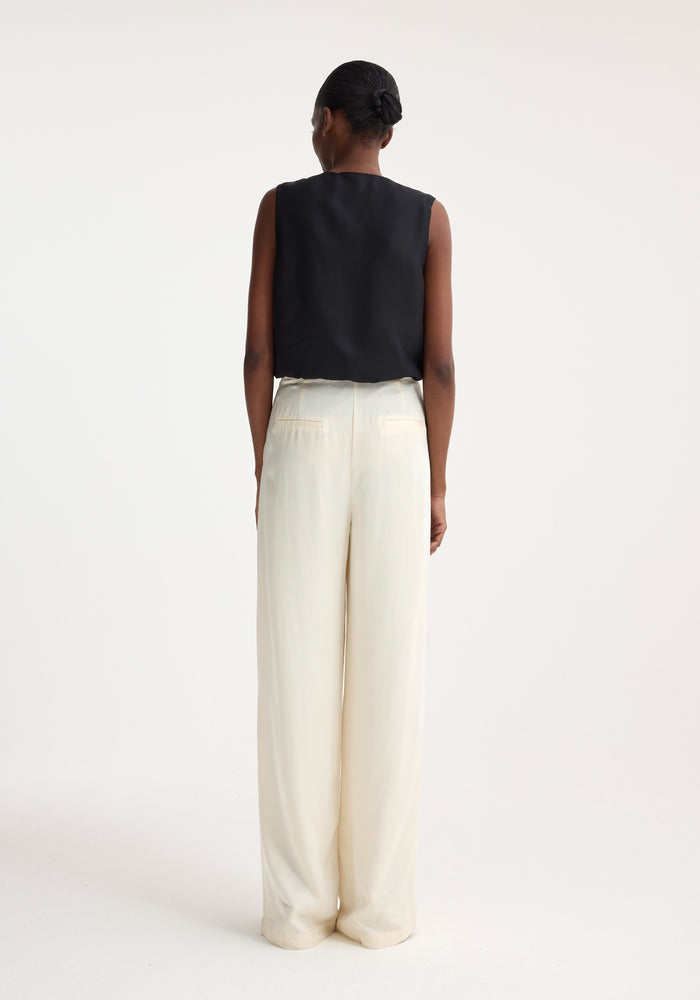 Relaxed drawstring trousers | pearl