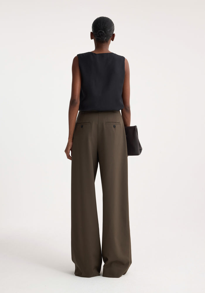 Relaxed drawstring trousers | earth