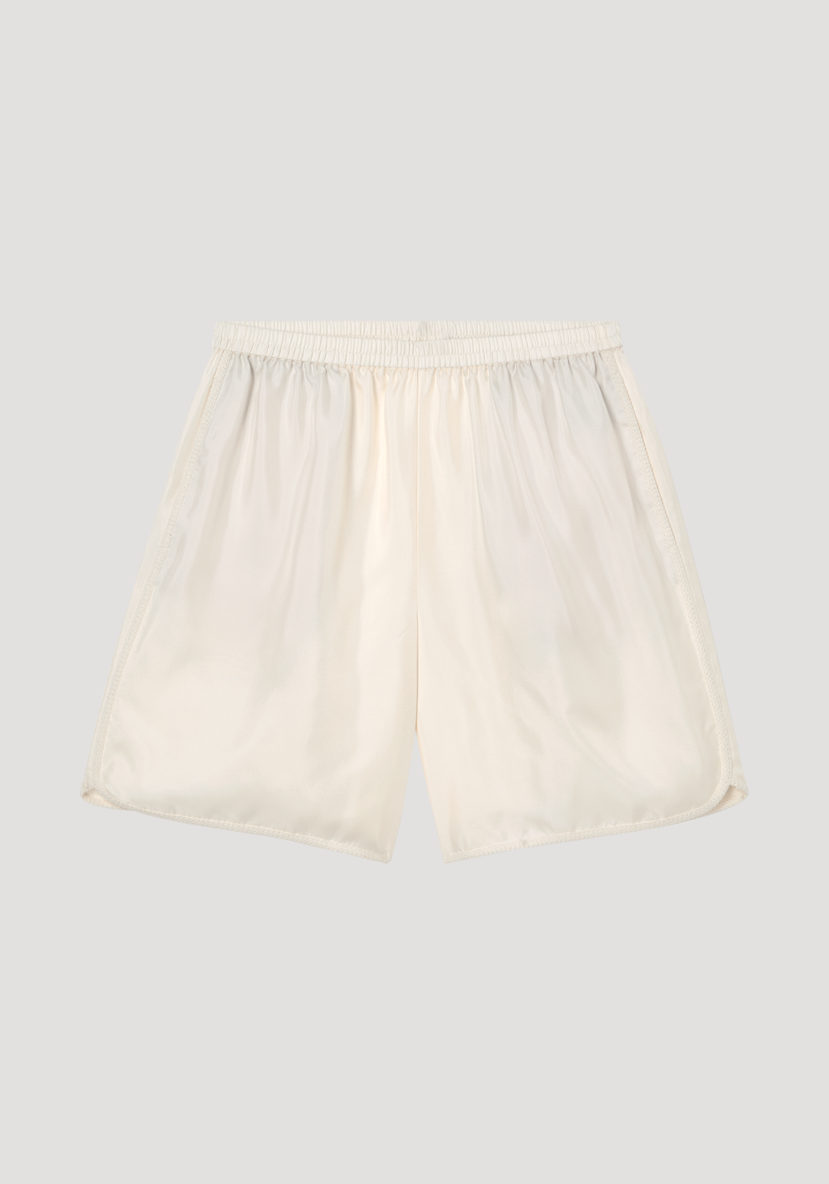 Taped silk shorts | cream