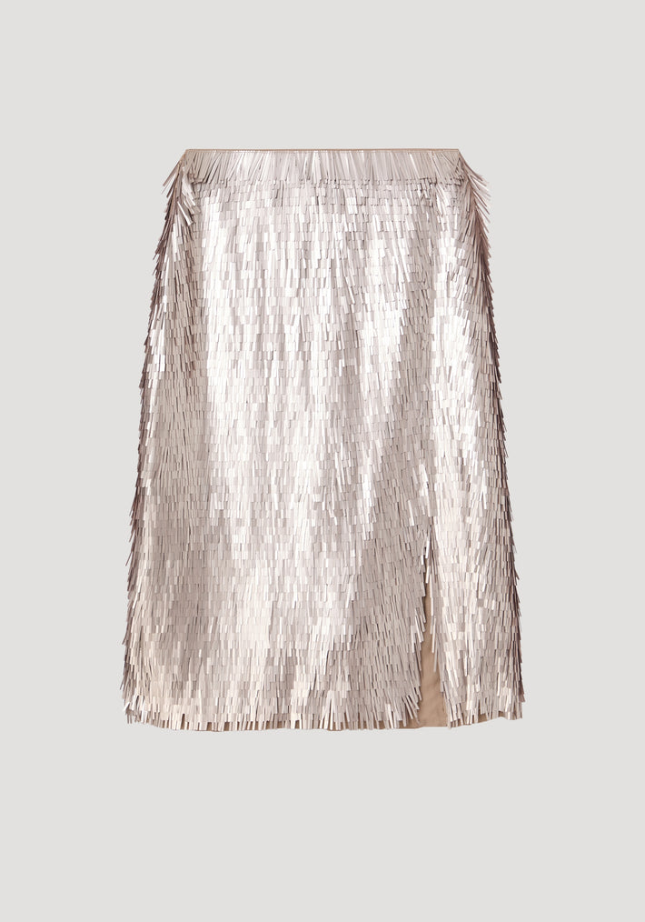 Embellished sequin skirt | silver