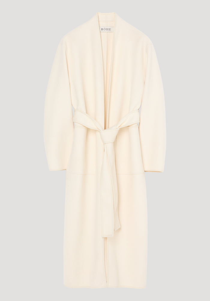Double-faced kimono style coat | off white