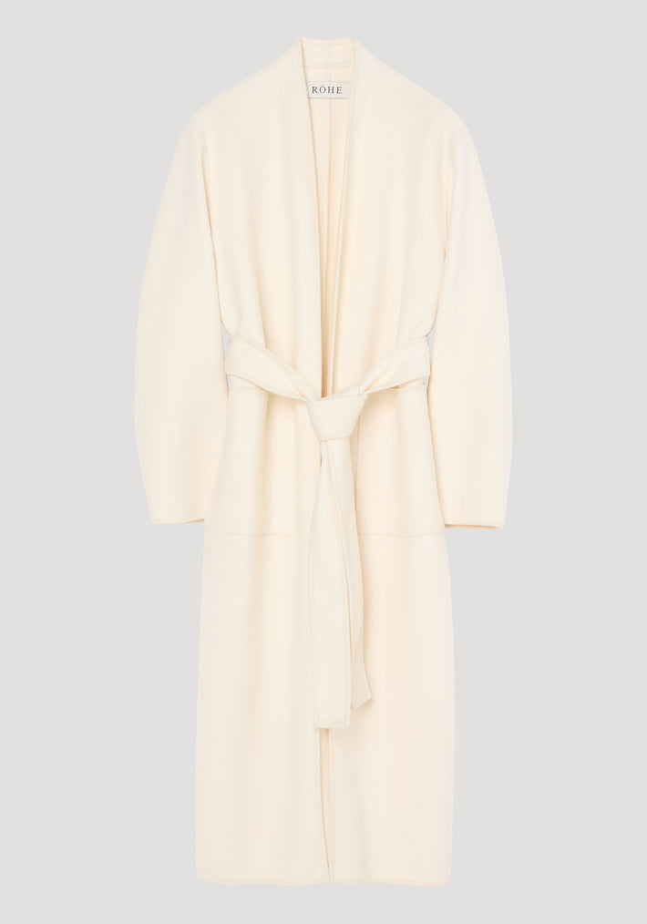 Double-faced kimono style coat | off white