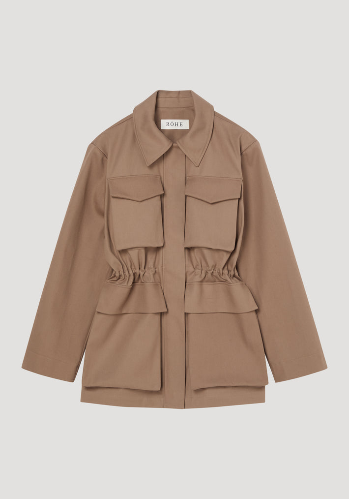 Field jacket with waist adjuster | clay