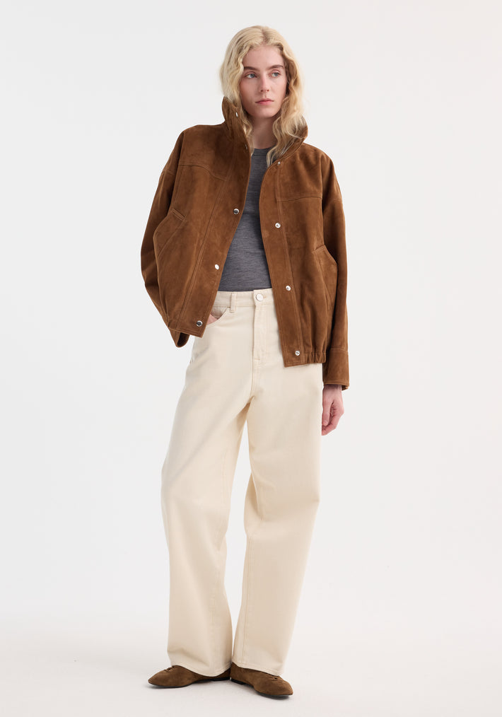 Reinvented suede jacket | cognac