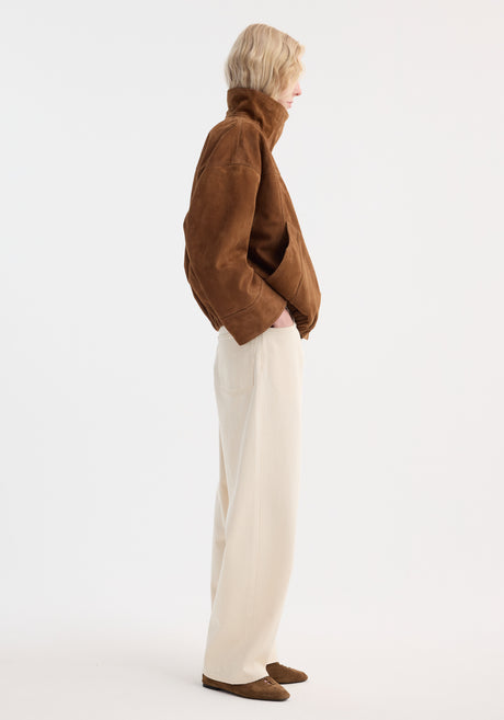 Reinvented suede jacket | cognac