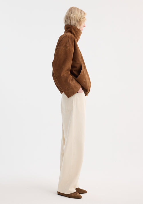 Reinvented suede jacket | cognac