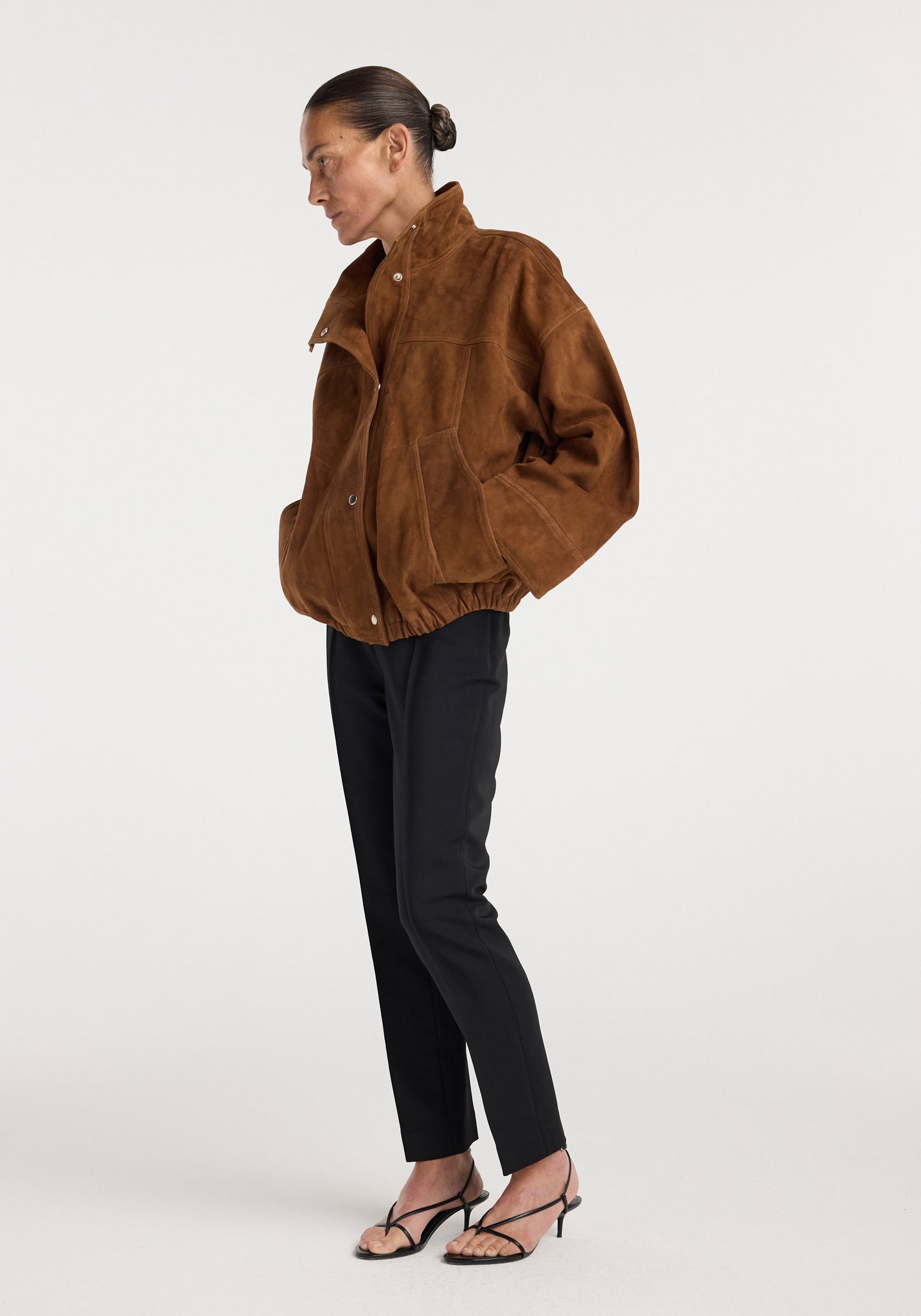 Reinvented suede jacket | cognac