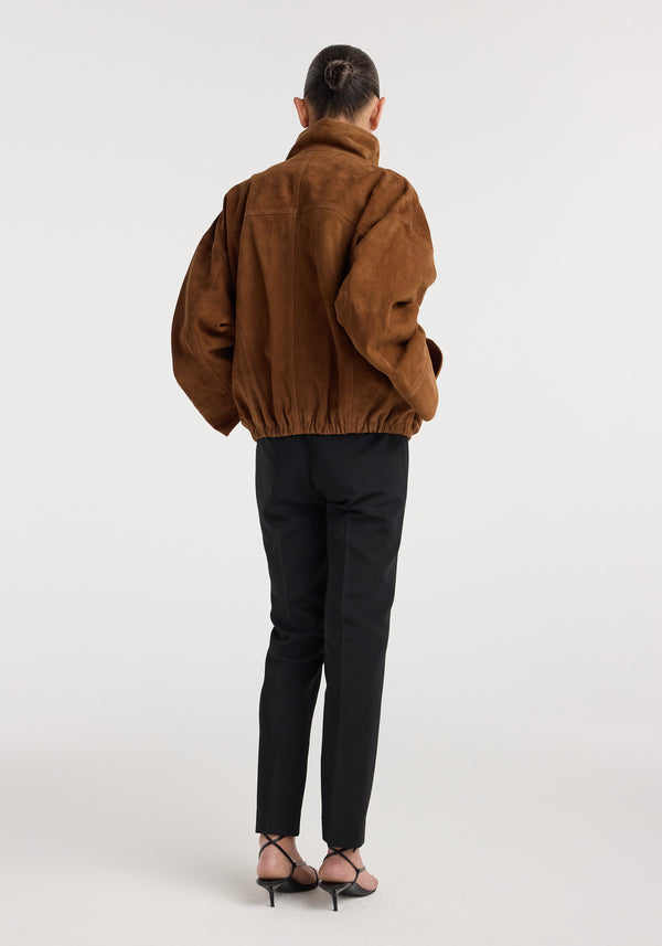 Reinvented suede jacket | cognac