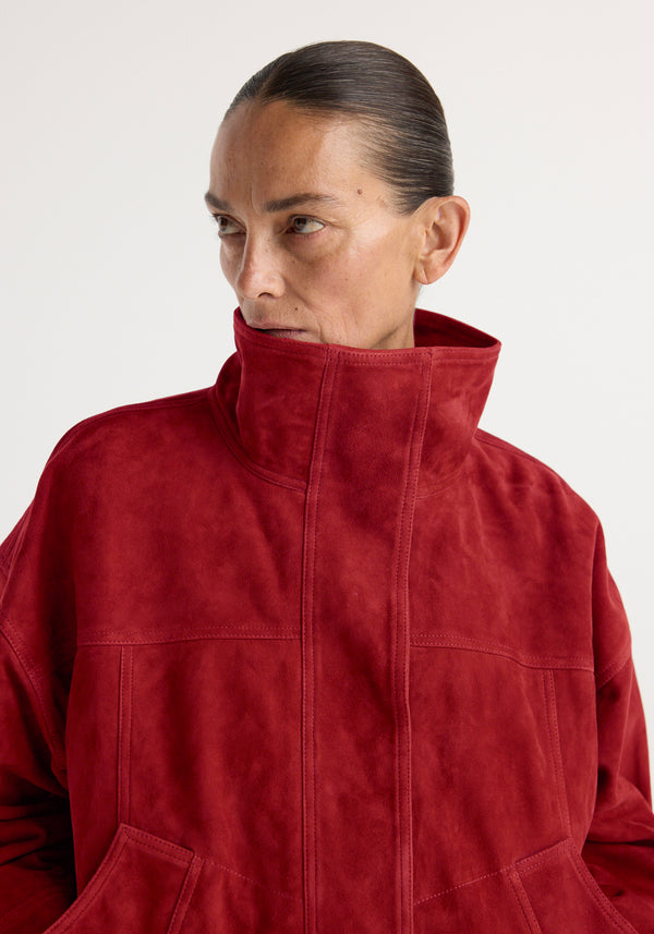Reinvented suede jacket | red