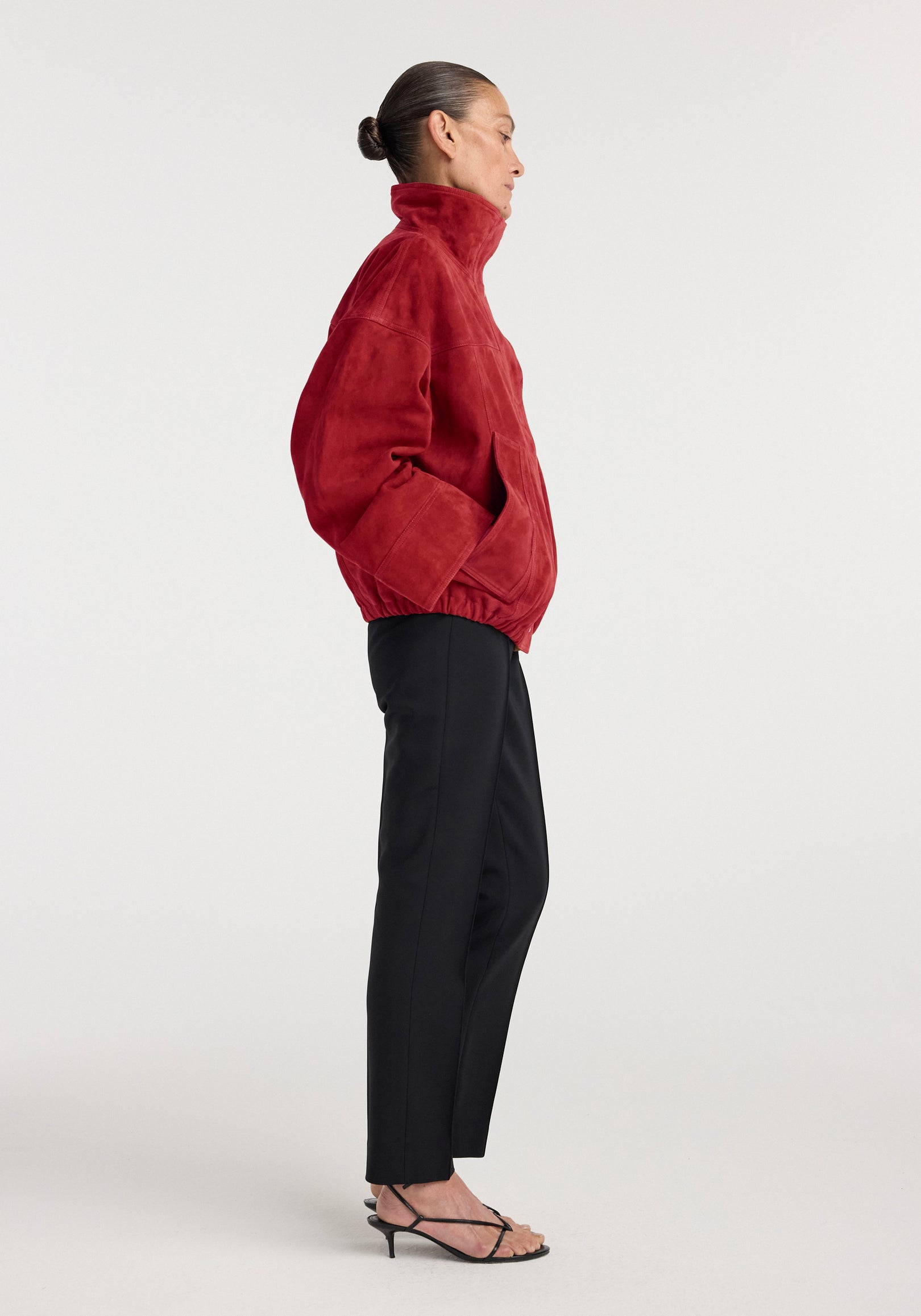 Reinvented suede jacket | red