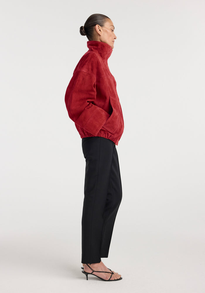 Reinvented suede jacket | red
