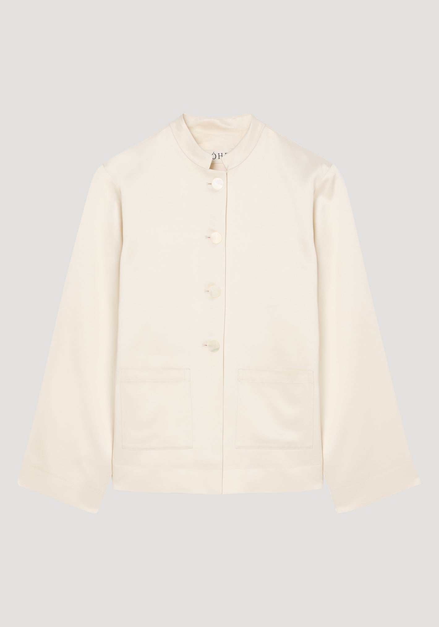 Pearl button satin jacket | cream