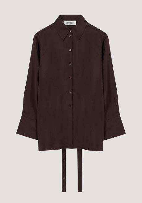 Deconstructed silk shirt | mahogany