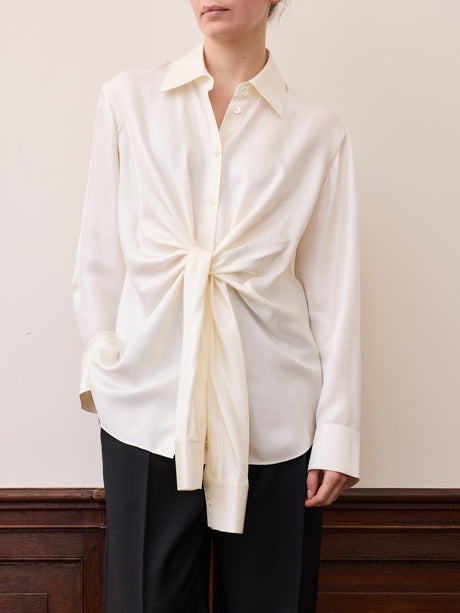 Silk knotted shirt | cream